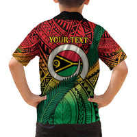 Personalised Vanuatu Yumi 44th Indipendens Dei Kid Hawaiian Shirt Vanuatuan Broad Tusk with Polynesian Tribal