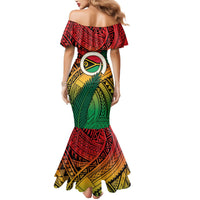 Personalised Vanuatu Yumi 44th Indipendens Dei Mermaid Dress Vanuatuan Broad Tusk with Polynesian Tribal LT9 - Polynesian Pride