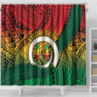 Personalised Vanuatu Yumi 44th Indipendens Dei Shower Curtain Vanuatuan Broad Tusk with Polynesian Tribal