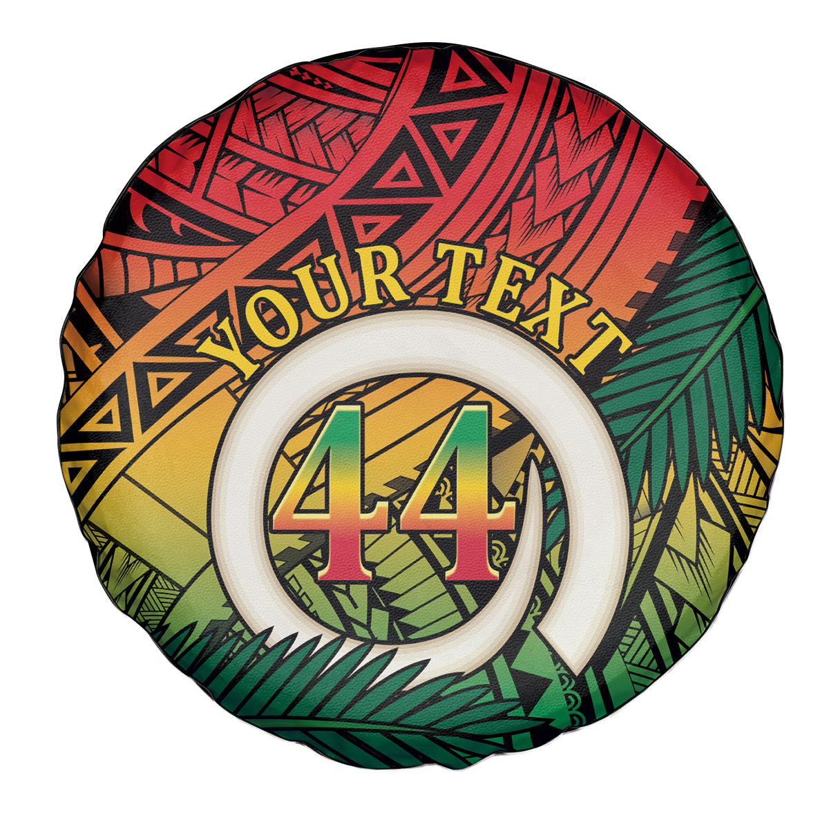 Personalised Vanuatu Yumi 44th Indipendens Dei Spare Tire Cover Vanuatuan Broad Tusk with Polynesian Tribal