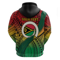 Personalised Vanuatu Yumi 44th Indipendens Dei Zip Hoodie Vanuatuan Broad Tusk with Polynesian Tribal