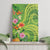 Polynesian Tribal Flower Tattoo Canvas Wall Art Special Lime Green Vibe