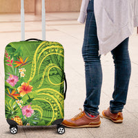 Polynesian Tribal Flower Tattoo Luggage Cover Special Lime Green Vibe