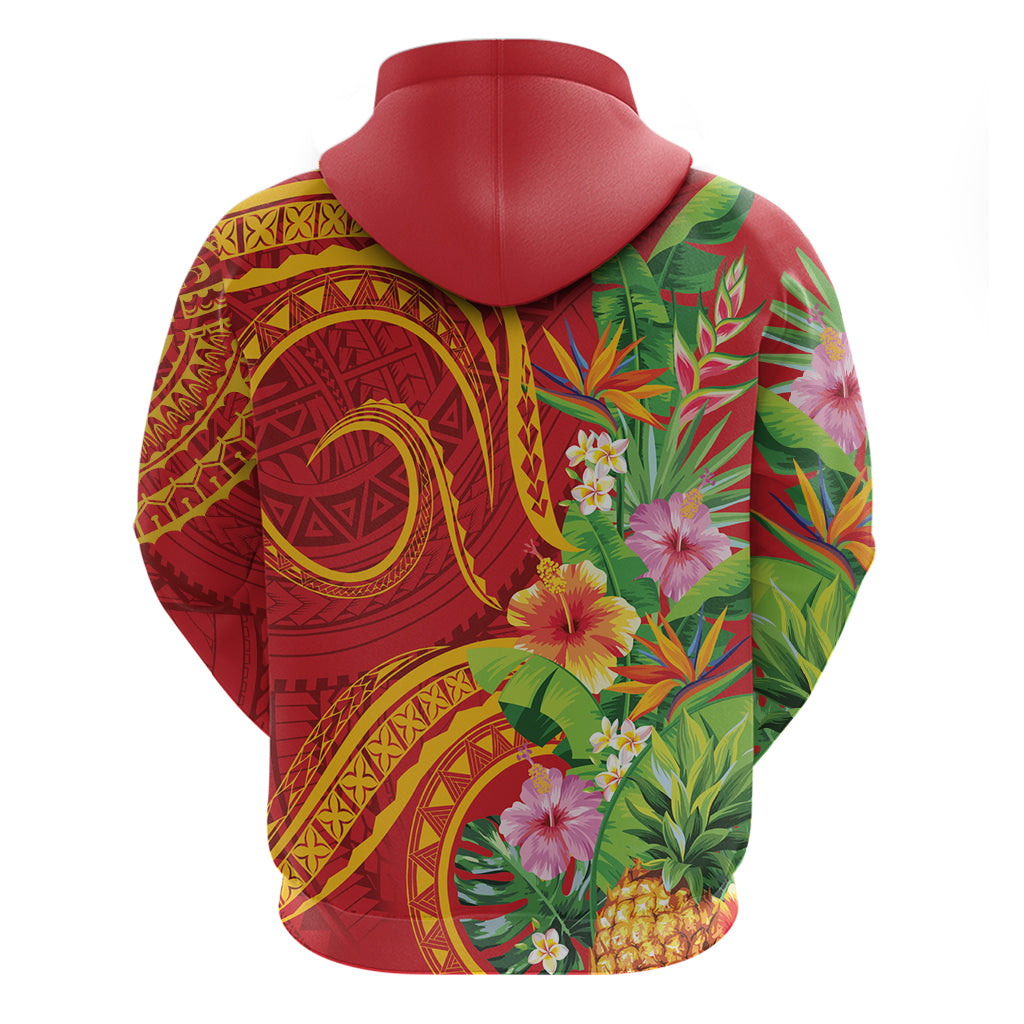 Polynesian Tribal Flower Tattoo Hoodie Special Vermilion Vibe