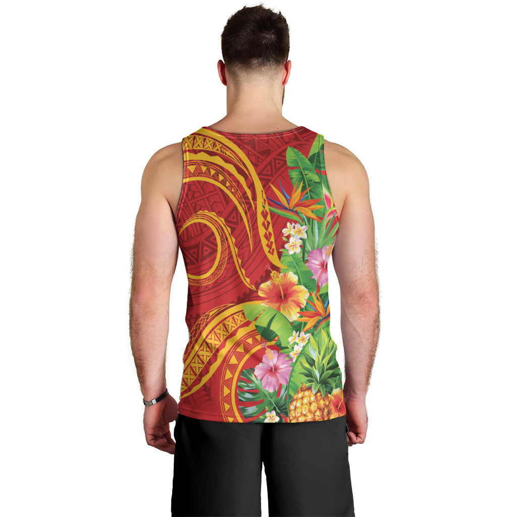 Polynesian Tribal Flower Tattoo Men Tank Top Special Vermilion Vibe LT9 - Polynesian Pride