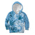 Polynesian Hibiscus Flower Tribal Kid Hoodie Blue Color