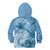 Polynesian Hibiscus Flower Tribal Kid Hoodie Blue Color