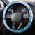 Polynesian Hibiscus Flower Tribal Steering Wheel Cover Blue Color