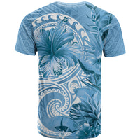 Polynesian Hibiscus Flower Tribal T Shirt Blue Color LT9 - Polynesian Pride