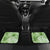 Polynesian Hibiscus Flower Tribal Car Mats Lime Green Color