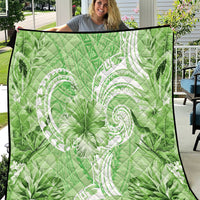 Polynesian Hibiscus Flower Tribal Quilt Lime Green Color LT9 Lime Green - Polynesian Pride