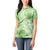 Polynesian Hibiscus Flower Tribal Women Polo Shirt Lime Green Color