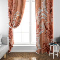 Polynesian Hibiscus Flower Tribal Window Curtain Peach Color LT9 - Polynesian Pride