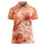 Polynesian Hibiscus Flower Tribal Women Polo Shirt Peach Color