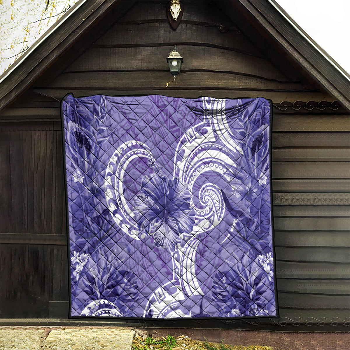 Polynesian Hibiscus Flower Tribal Quilt Violet Color LT9 - Polynesian Pride