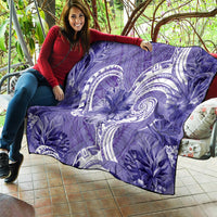 Polynesian Hibiscus Flower Tribal Quilt Violet Color LT9 - Polynesian Pride