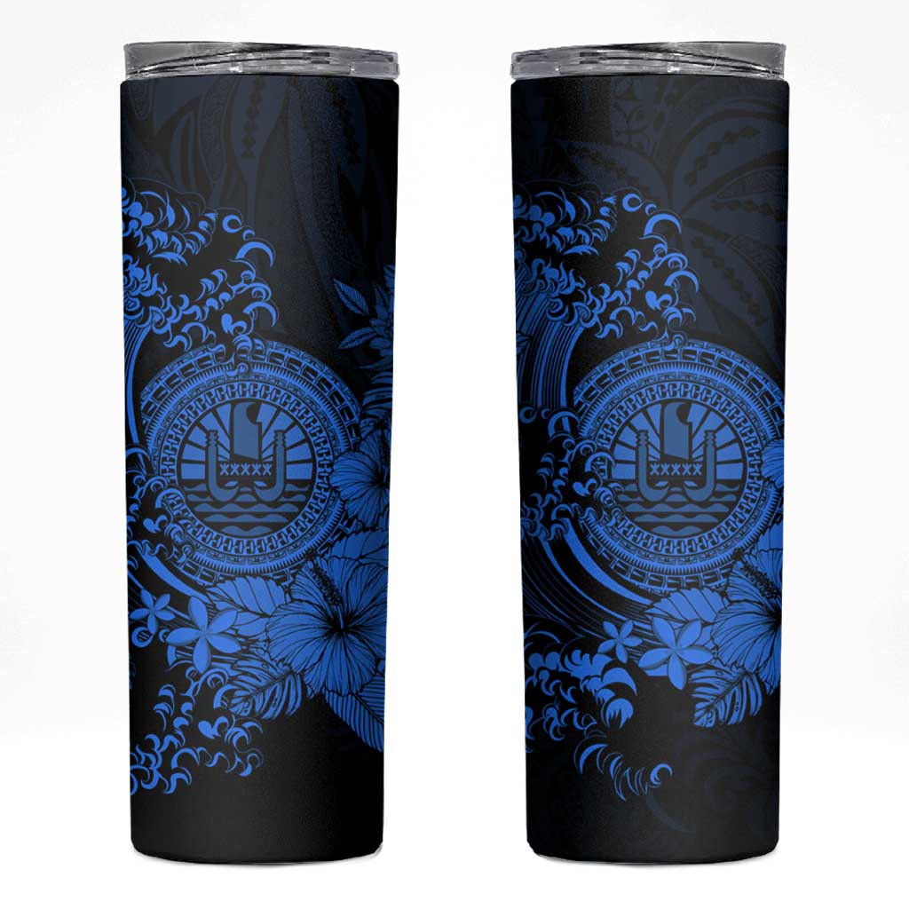 Blue Polynesian Tahiti Island Skinny Tumbler The Wave of Water LT9 Blue - Polynesian Pride