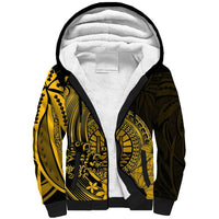 Polynesian Tahiti Island Sherpa Hoodie The Wave of Water - Gold LT9 Unisex Gold - Polynesian Pride