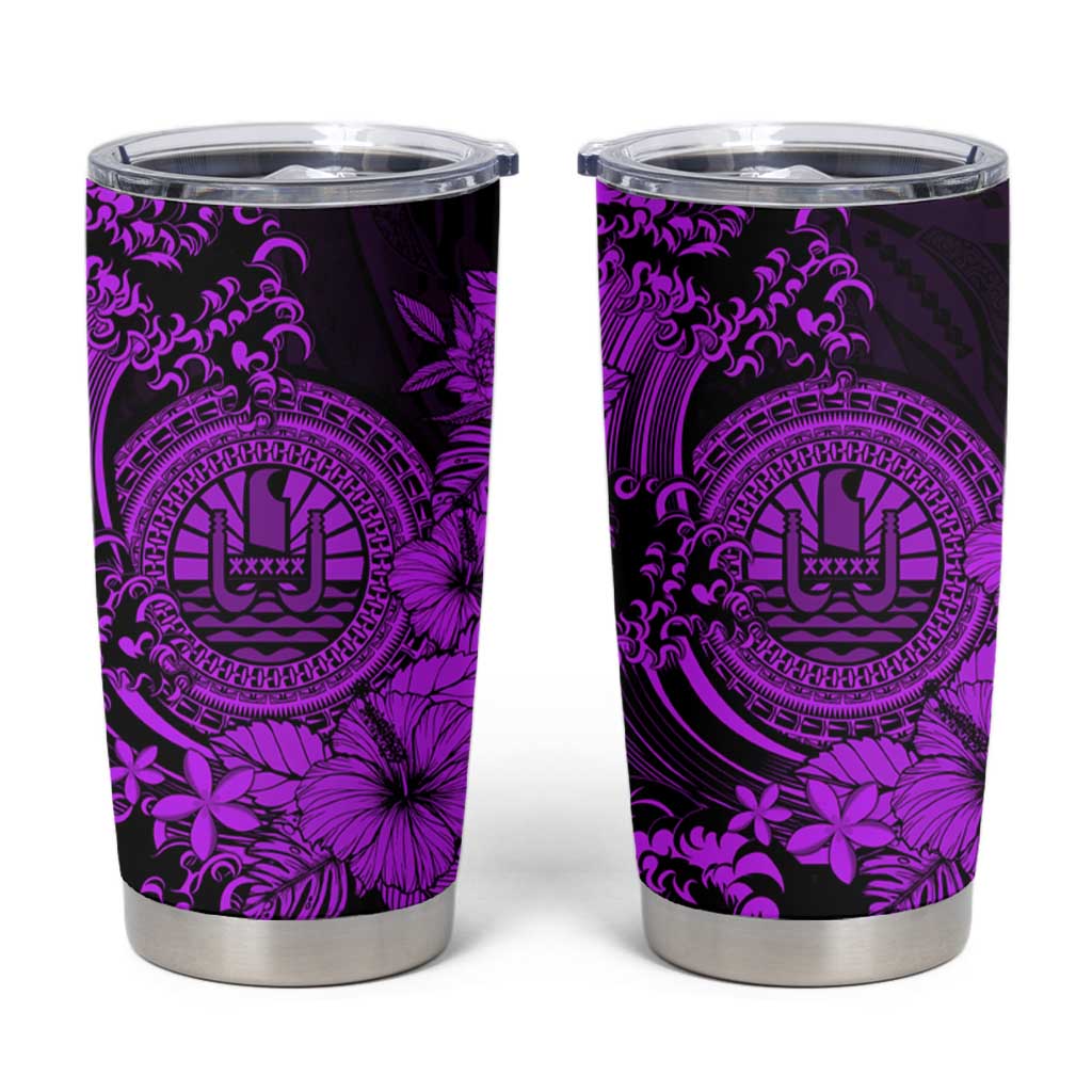 Purple Polynesian Tahiti Island Tumbler Cup The Wave of Water LT9 Purple - Polynesian Pride