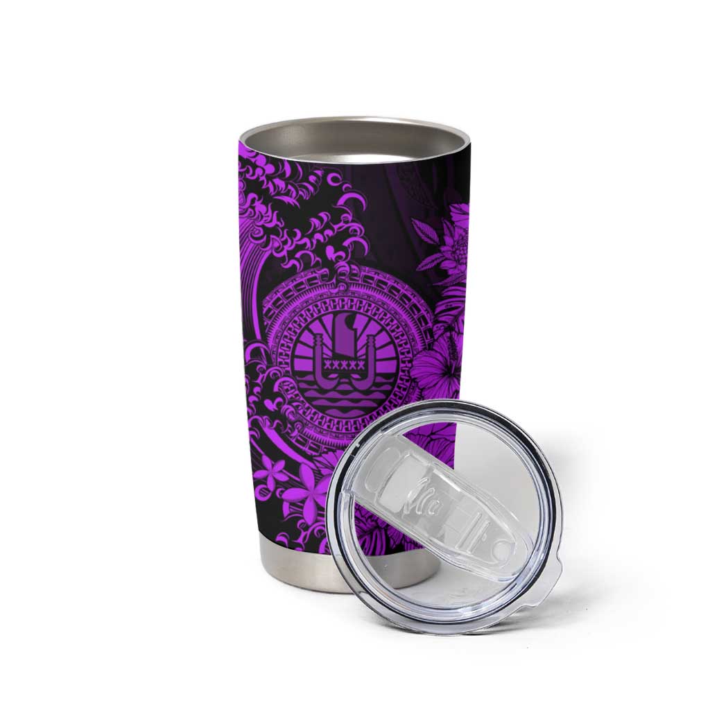 Purple Polynesian Tahiti Island Tumbler Cup The Wave of Water LT9 - Polynesian Pride
