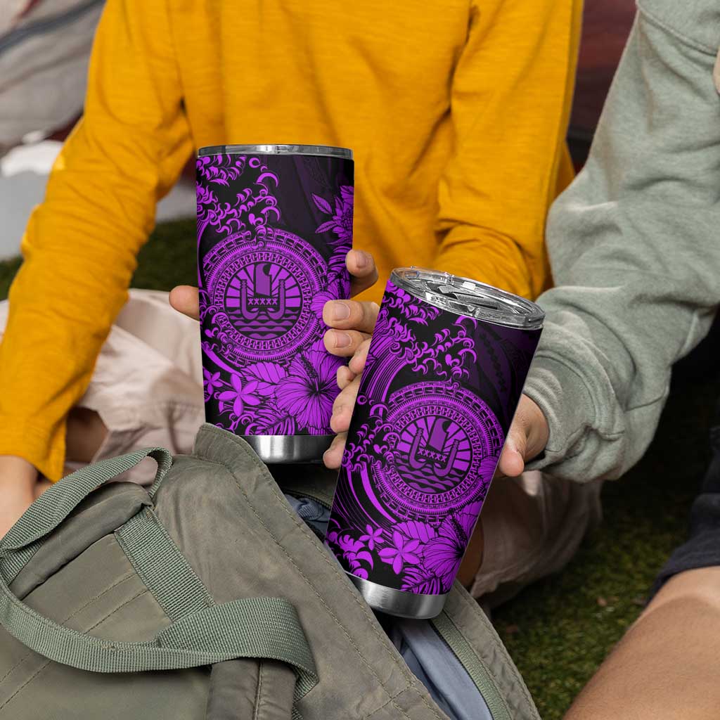 Purple Polynesian Tahiti Island Tumbler Cup The Wave of Water LT9 - Polynesian Pride
