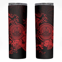 Red Polynesian Tahiti Island Skinny Tumbler The Wave of Water LT9 Red - Polynesian Pride