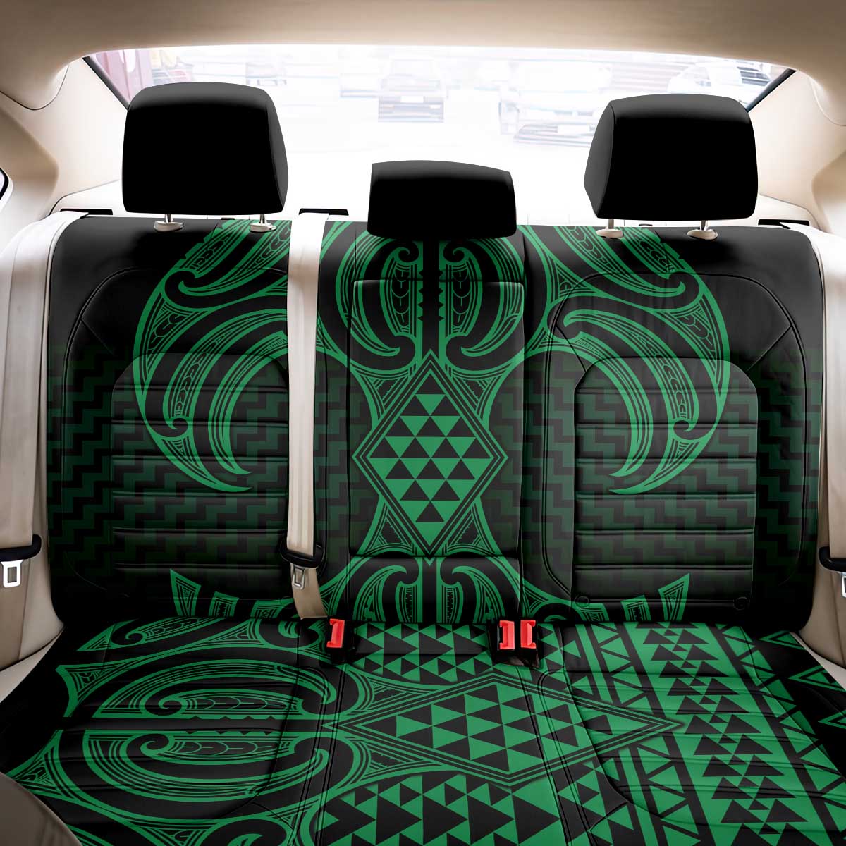 Kakariki Maori Ta Moko Poutama Art Back Car Seat Cover