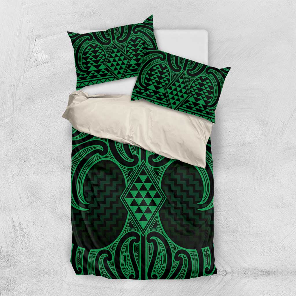 Kakariki Maori Ta Moko Poutama Art Bedding Set