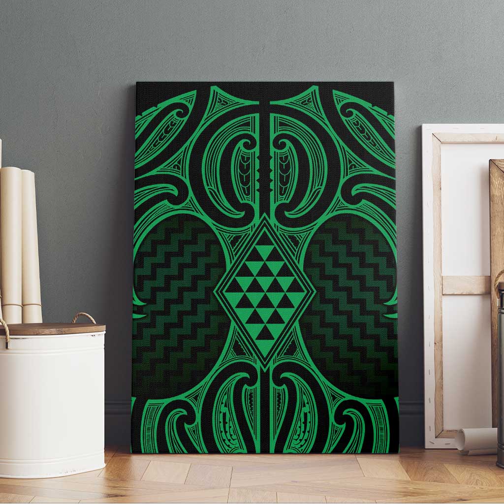 Kakariki Maori Ta Moko Poutama Art Canvas Wall Art