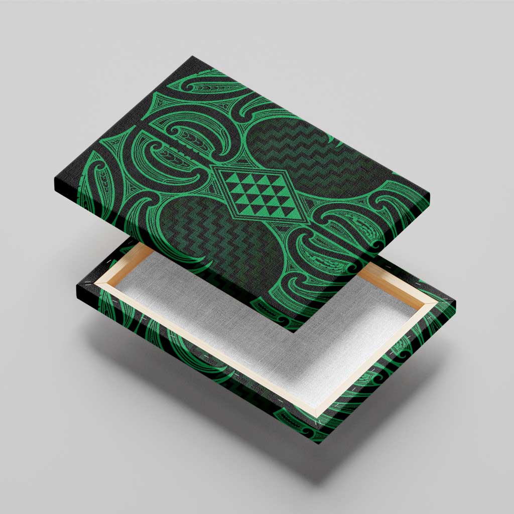 Kakariki Maori Ta Moko Poutama Art Canvas Wall Art