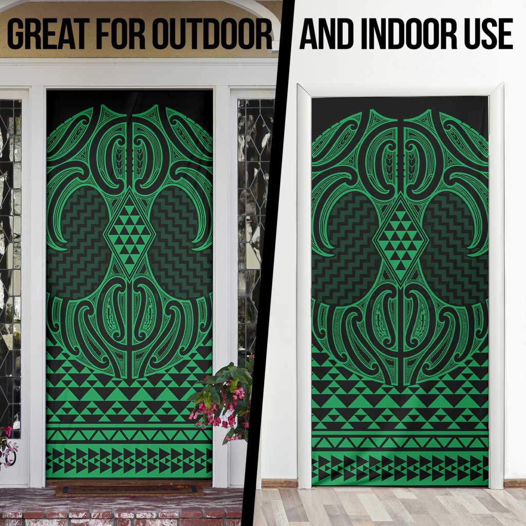 Kakariki Maori Ta Moko Poutama Art Door Cover - Polynesian Pride