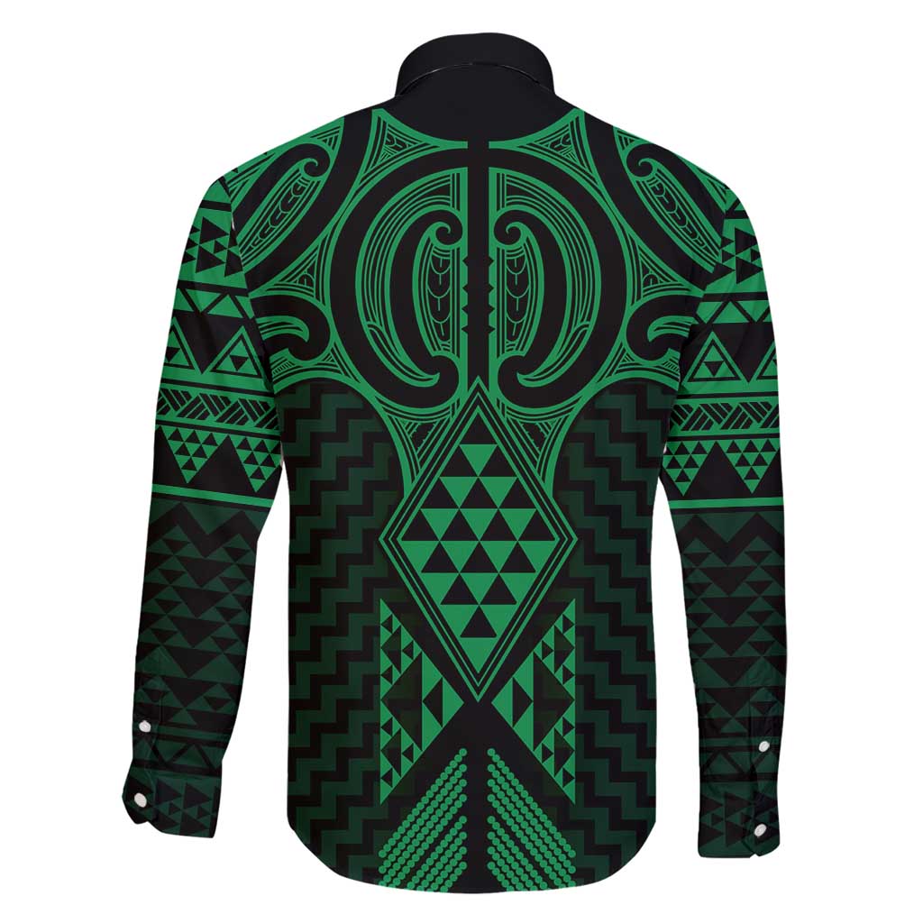 Kakariki Maori Ta Moko Poutama Art Family Matching Long Sleeve Bodycon Dress and Hawaiian Shirt LT9 - Polynesian Pride