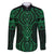 Kakariki Maori Ta Moko Poutama Art Family Matching Off The Shoulder Long Sleeve Dress and Hawaiian Shirt
