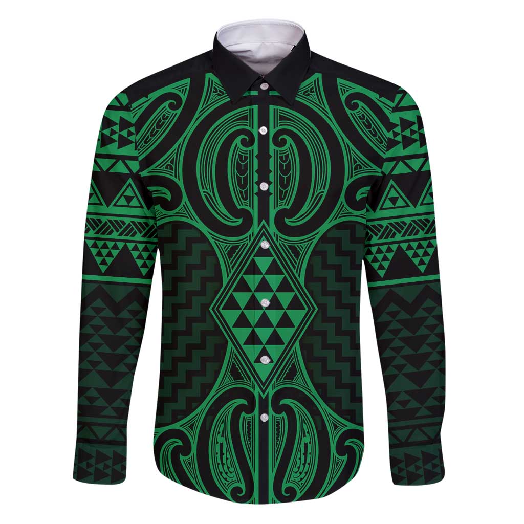 Kakariki Maori Ta Moko Poutama Art Family Matching Puletasi and Hawaiian Shirt