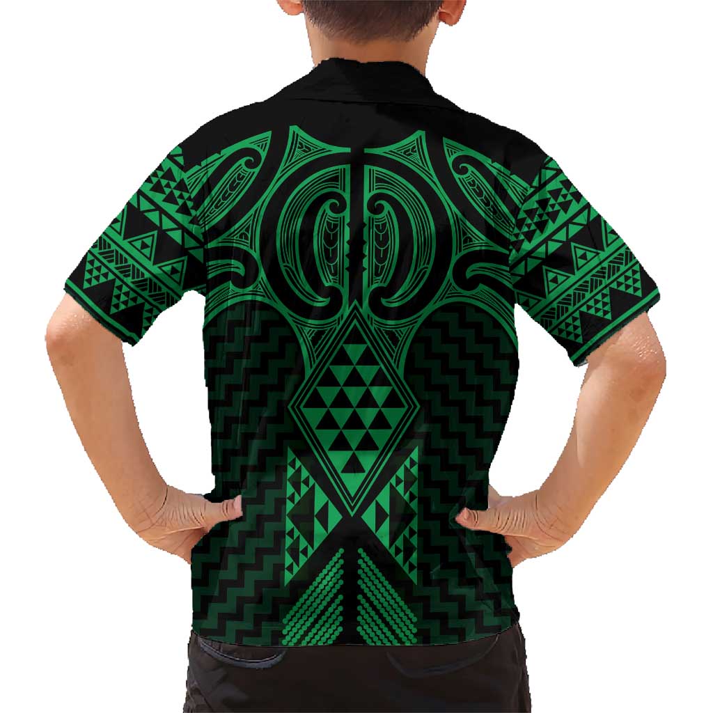 Kakariki Maori Ta Moko Poutama Art Family Matching Short Sleeve Bodycon Dress and Hawaiian Shirt LT9 - Polynesian Pride