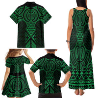Kakariki Maori Ta Moko Poutama Art Family Matching Tank Maxi Dress and Hawaiian Shirt LT9 - Polynesian Pride