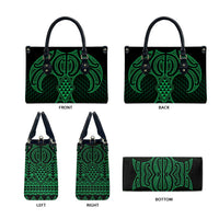 Kakariki Maori Ta Moko Poutama Art Leather Bag - Polynesian Pride