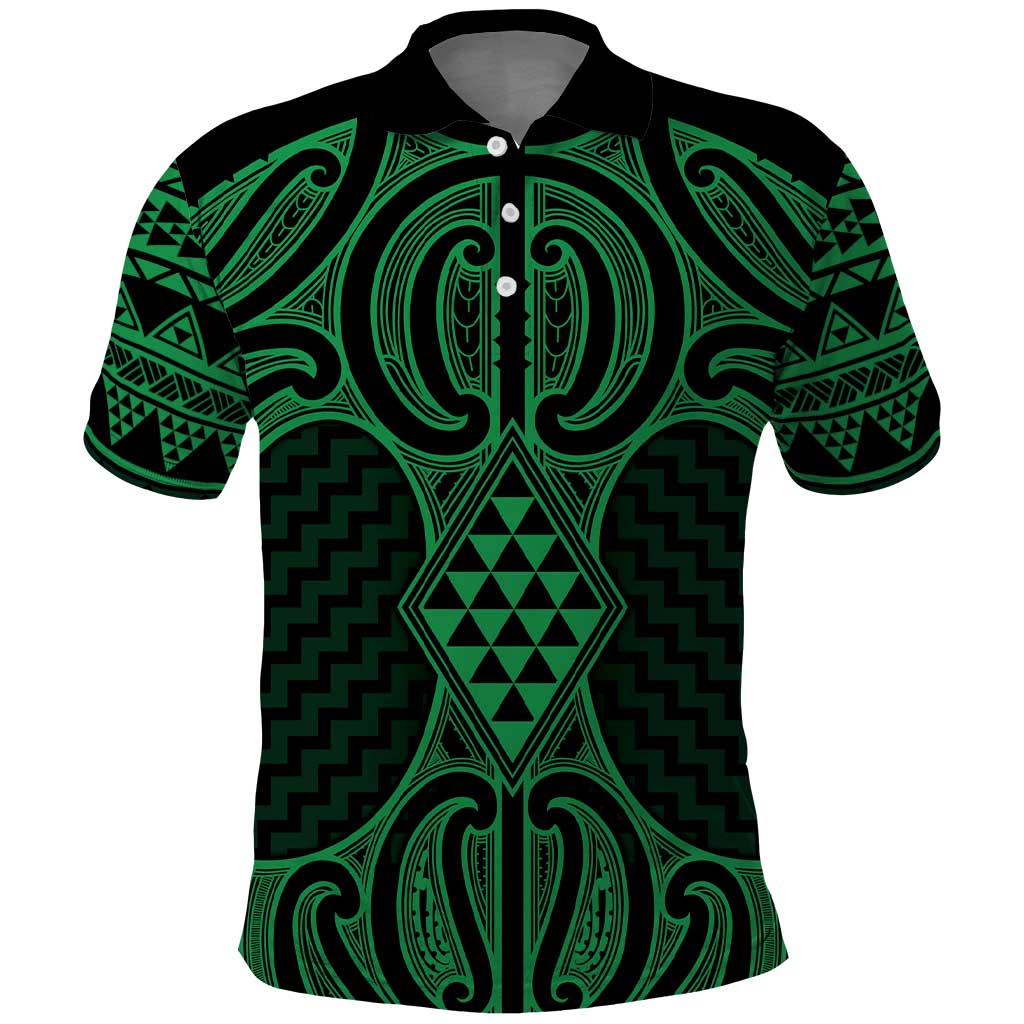 Kakariki Maori Ta Moko Poutama Art Polo Shirt
