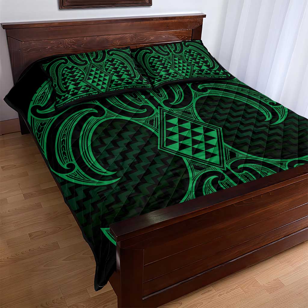 Kakariki Maori Ta Moko Poutama Art Quilt Bed Set