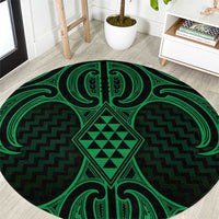 Kakariki Maori Ta Moko Poutama Art Round Carpet