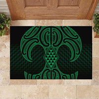 Kakariki Maori Ta Moko Poutama Art Rubber Doormat LT9 Green - Polynesian Pride