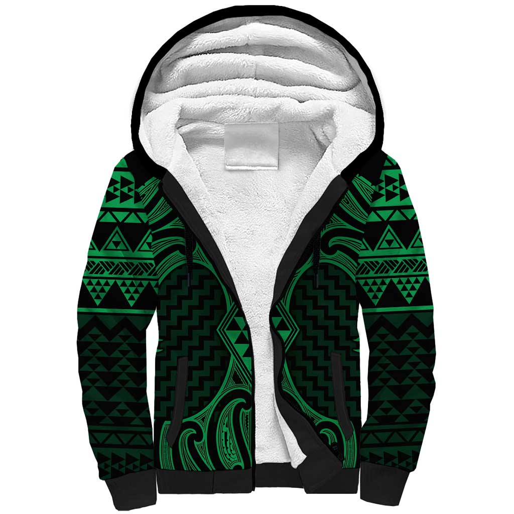 Kakariki Maori Ta Moko Poutama Art Sherpa Hoodie