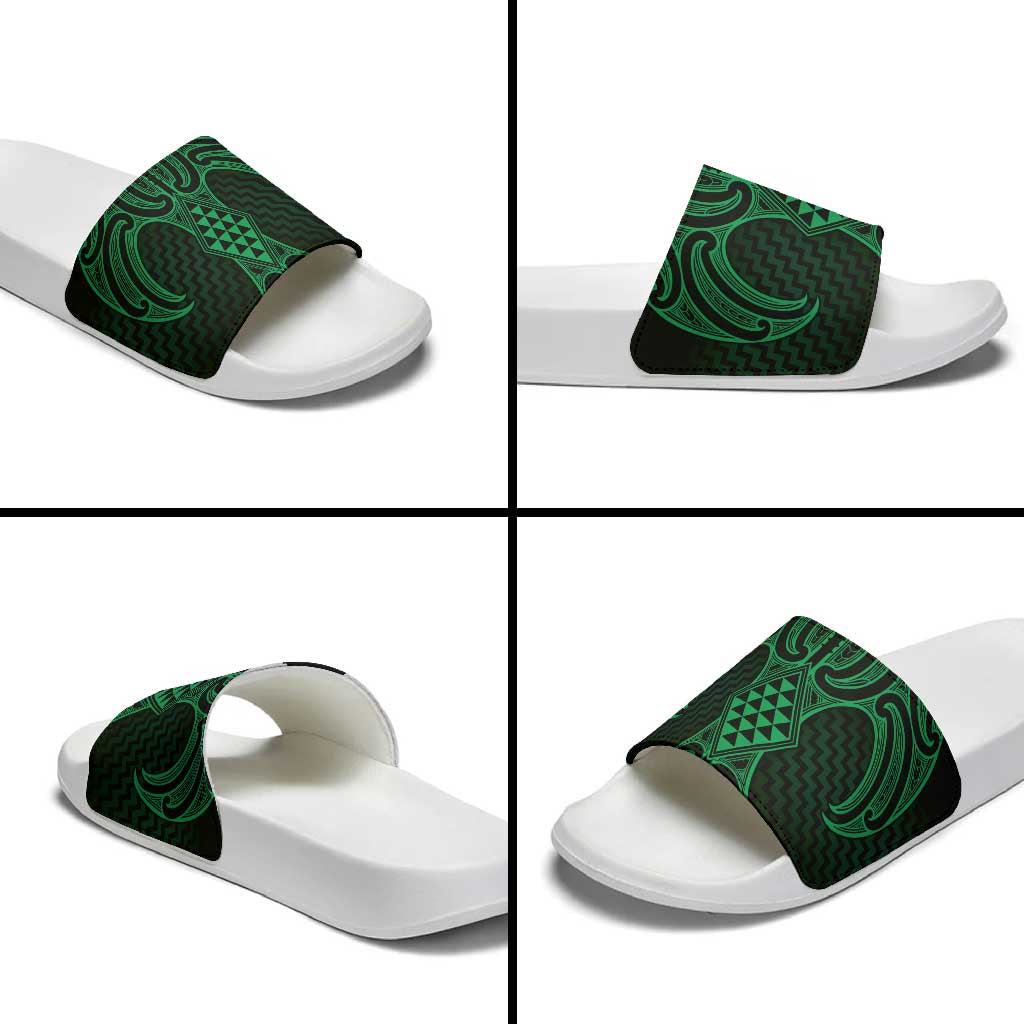 Kakariki Maori Ta Moko Poutama Art Slide Sandals LT9 - Polynesian Pride