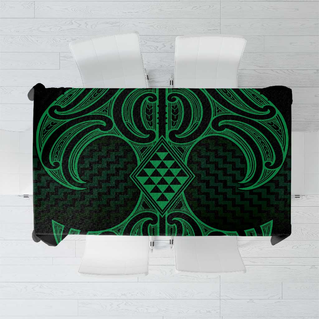 Kakariki Maori Ta Moko Poutama Art Tablecloth LT9 Green - Polynesian Pride