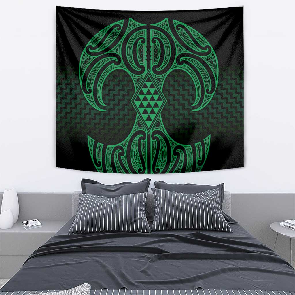 Kakariki Maori Ta Moko Poutama Art Tapestry