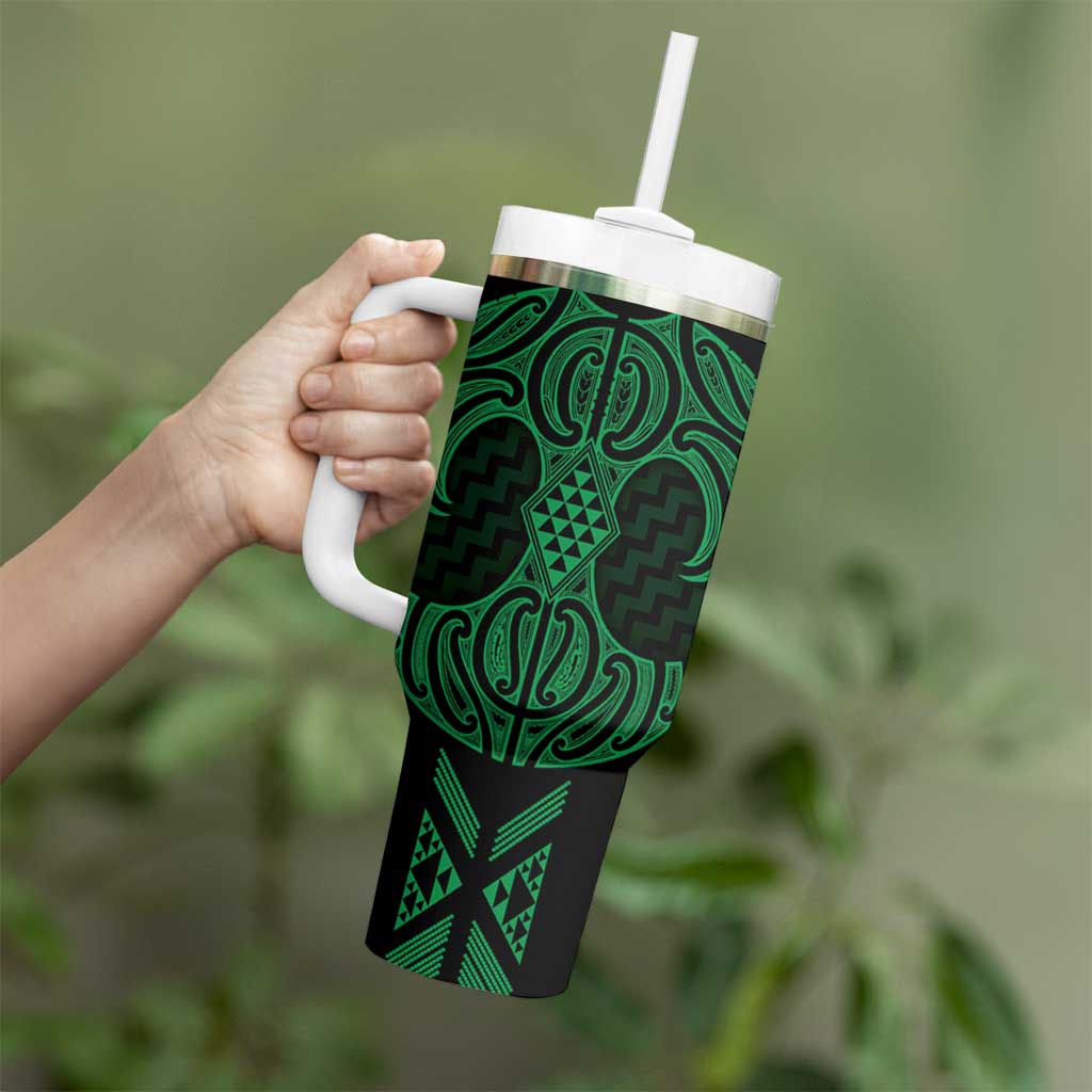 Kakariki Maori Ta Moko Poutama Art Tumbler With Handle LT9 - Polynesian Pride