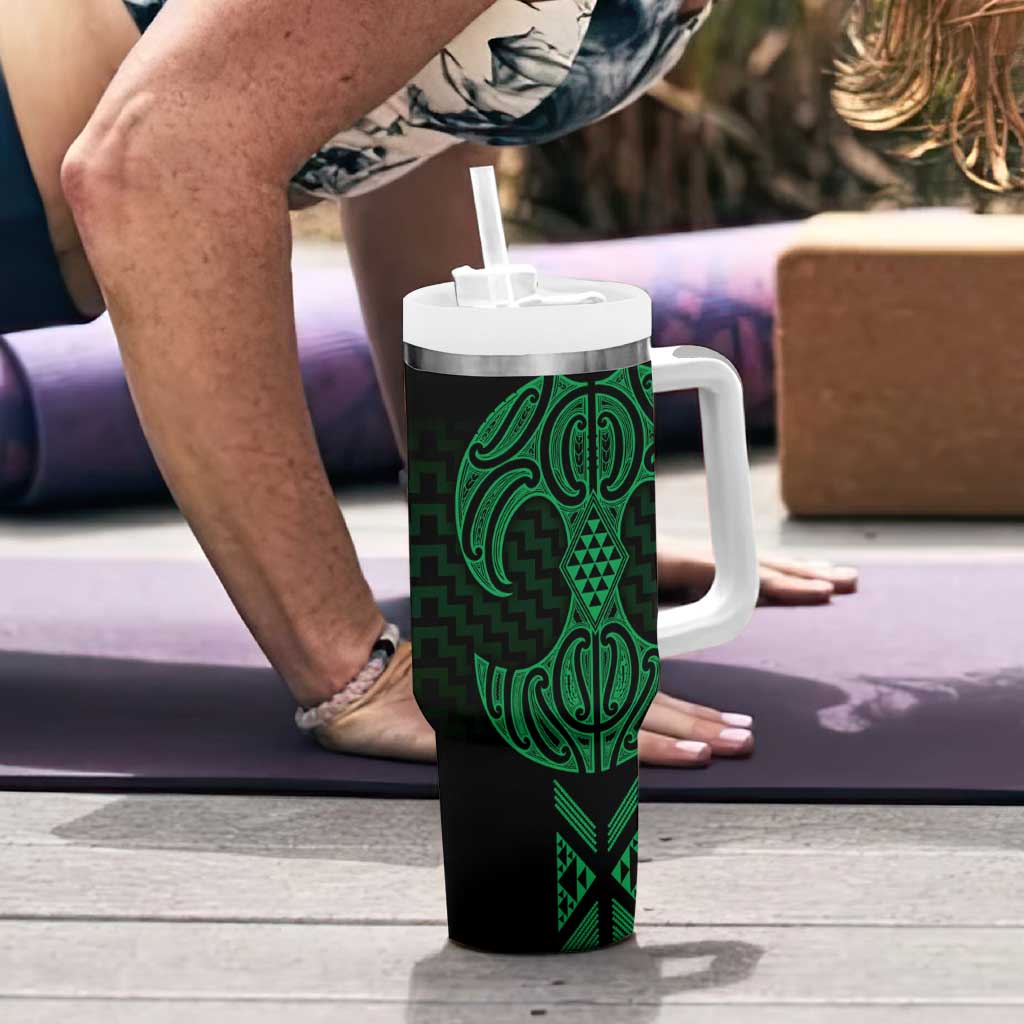 Kakariki Maori Ta Moko Poutama Art Tumbler With Handle LT9 - Polynesian Pride