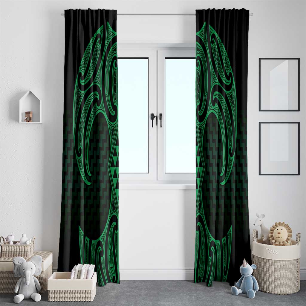 Kakariki Maori Ta Moko Poutama Art Window Curtain LT9 - Polynesian Pride