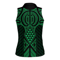 Kakariki Maori Ta Moko Poutama Art Women Sleeveless Polo Shirt