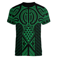 Kakariki Maori Ta Moko Poutama Art Women V-Neck T-Shirt LT9 - Polynesian Pride